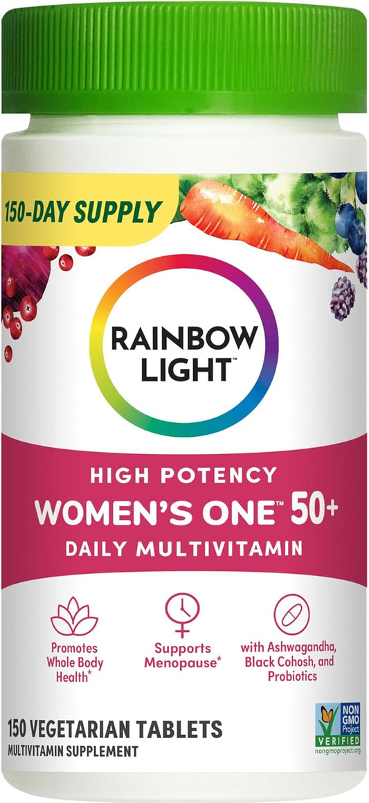 Women's One 50+ Multivitamin with Vitamin C, D, Zinc, Probiotics - High Potency Immune Support - Non-GMO - Vegetarian - 150 Tablets