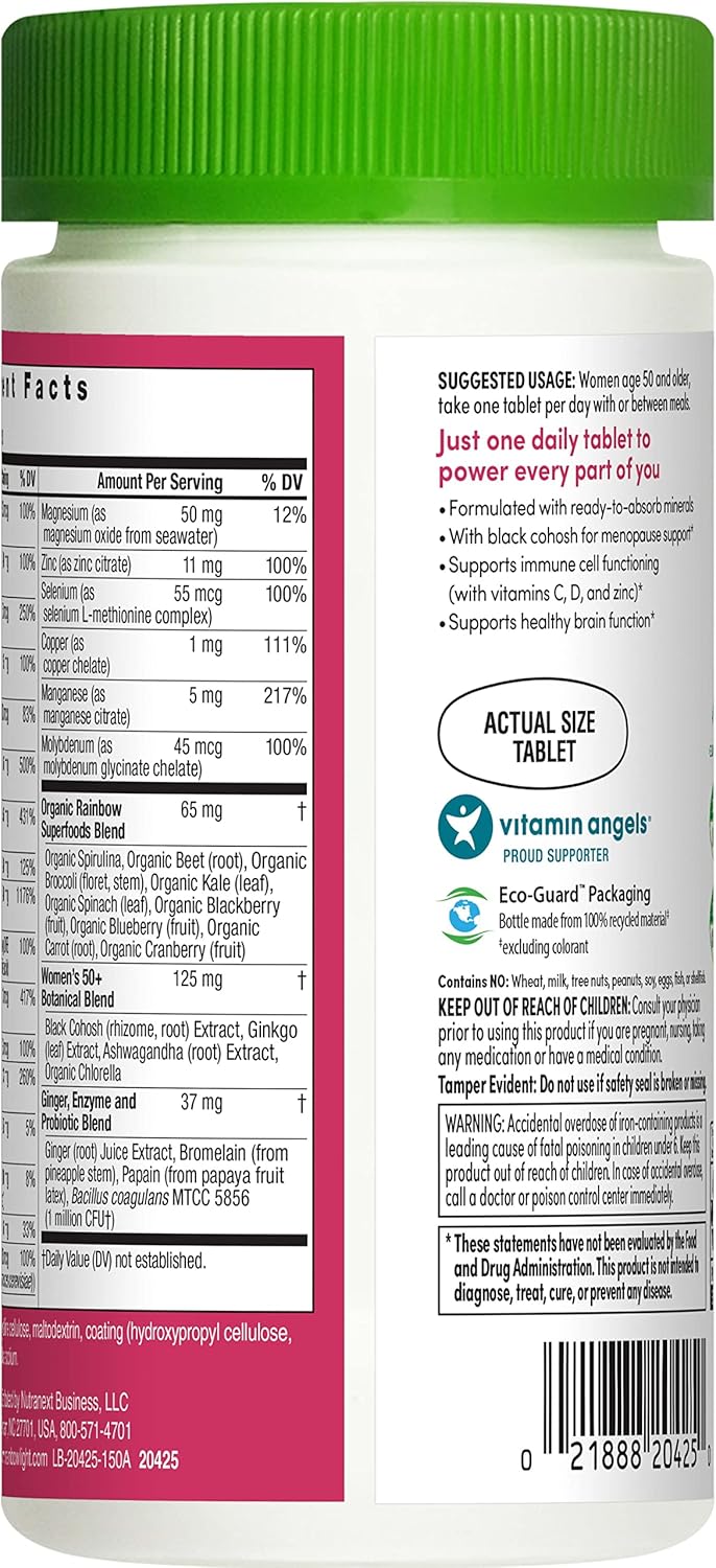Women's One 50+ Multivitamin with Vitamin C, D, Zinc, Probiotics - High Potency Immune Support - Non-GMO - Vegetarian - 150 Tablets