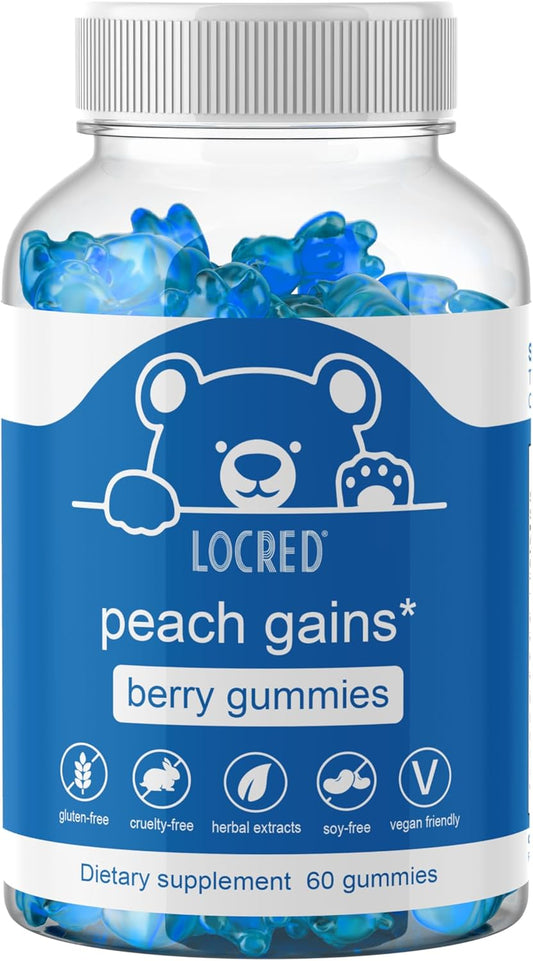Women's Peach Berry Gummies for Fitness & Workout Enhancement - 60 Gummies with Vitamins & Herbs