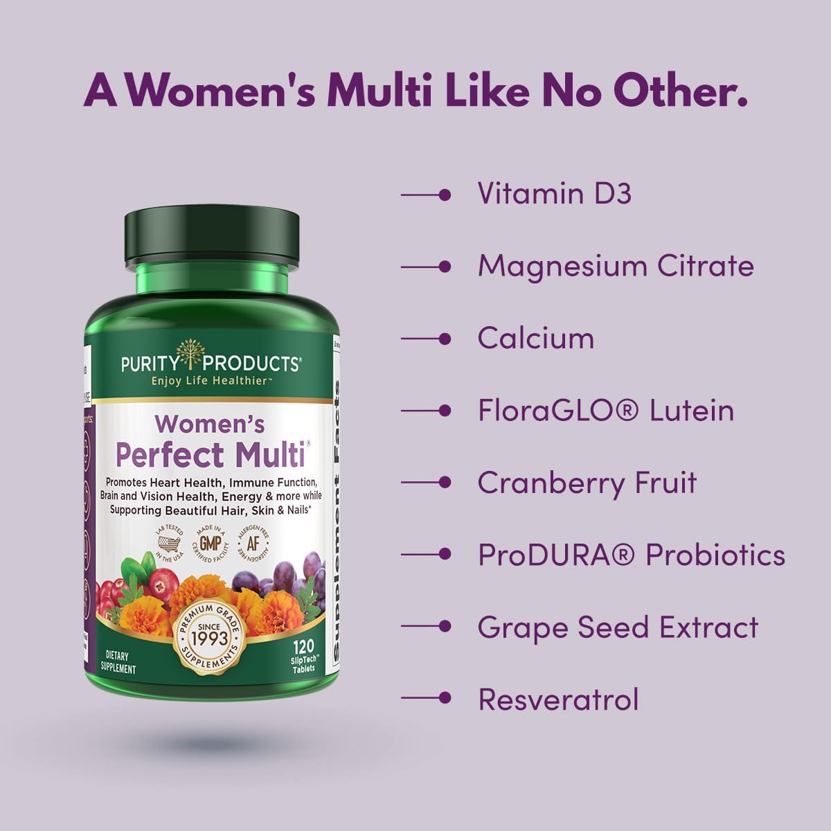 Women's Perfect Multi + MagBlue Bundle - Supports Urinary Tract Health, Immunity, Hair Skin Nails + More - Magnesium Bisglycinate, Vitamin D3 - Purity Products
