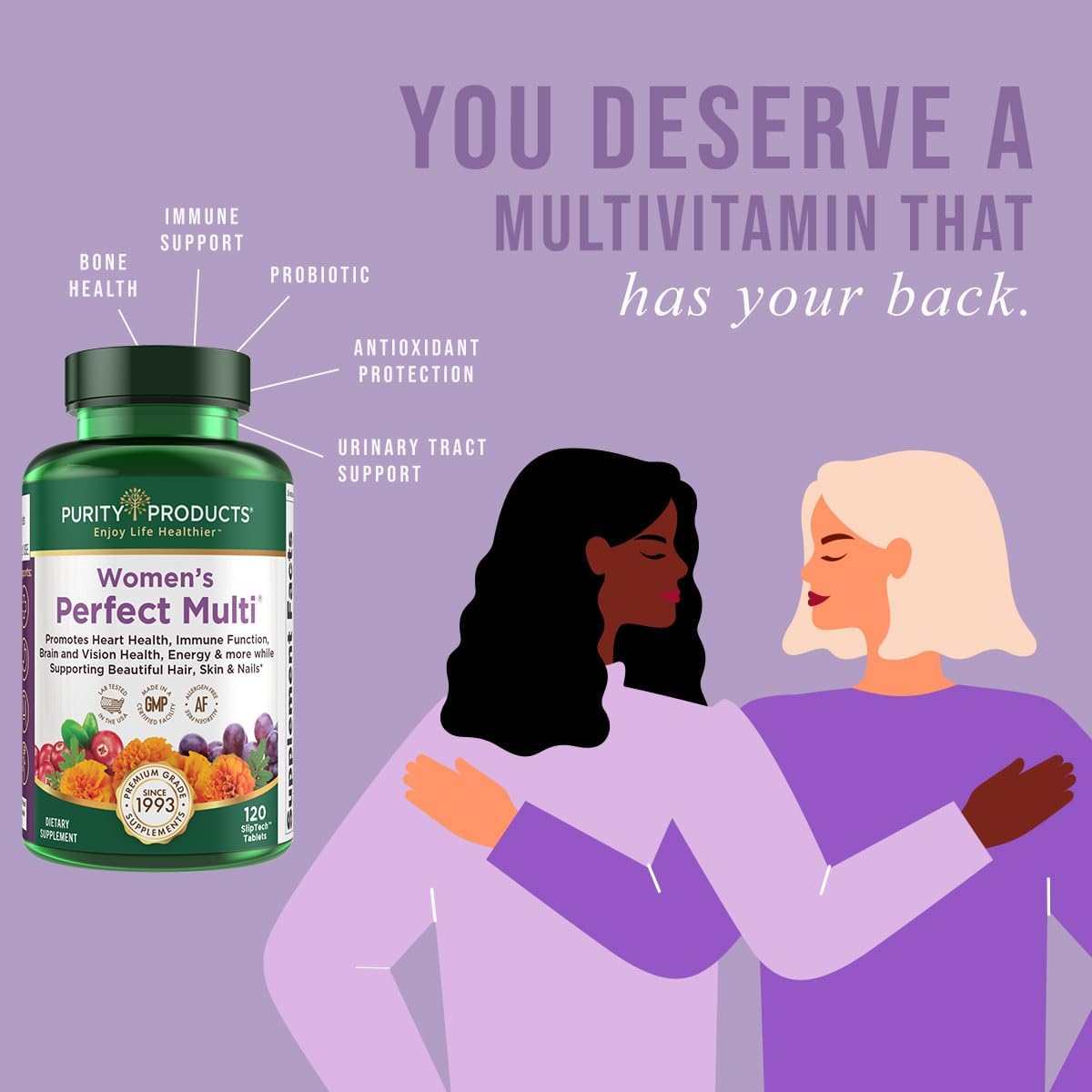 Women's Perfect Multi + MagBlue Bundle - Supports Urinary Tract Health, Immunity, Hair Skin Nails + More - Magnesium Bisglycinate, Vitamin D3 - Purity Products