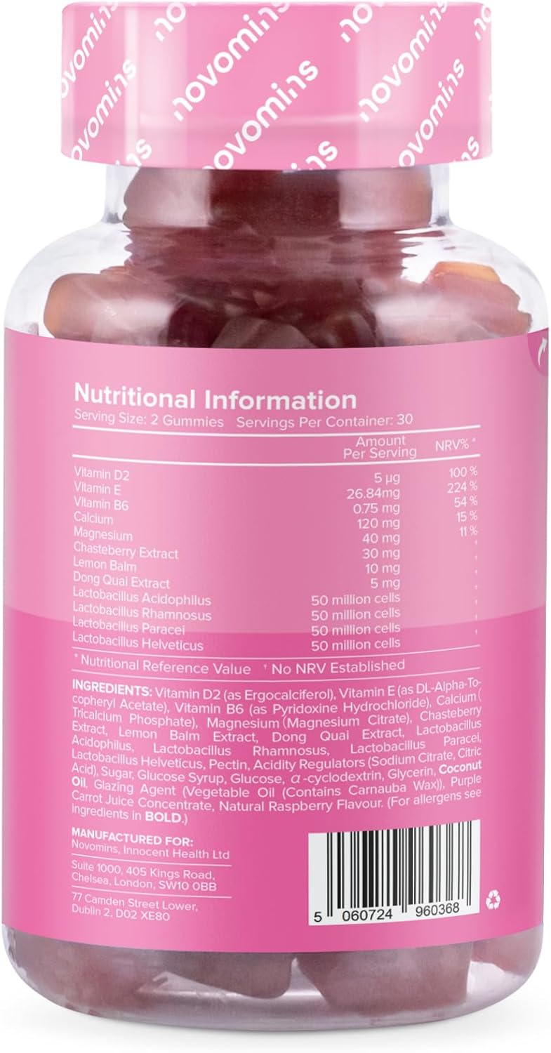 Women's PMS Gummies with Probiotics - Hormone Balance Support - Energy, Cognitive Function & Immune System Boost
