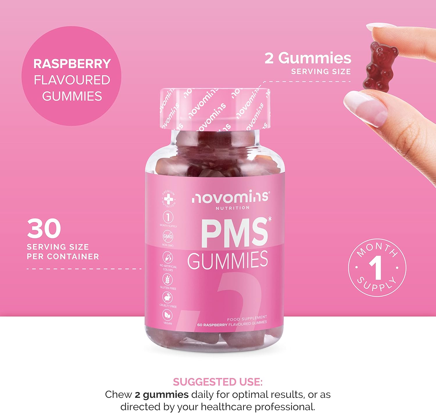 Women's PMS Gummies with Probiotics - Hormone Balance Support - Energy, Cognitive Function & Immune System Boost