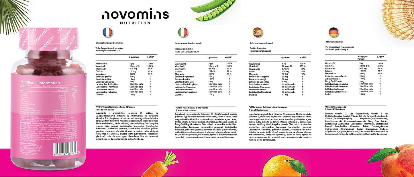 Women's PMS Gummies with Probiotics - Hormone Balance Support - Energy, Cognitive Function & Immune System Boost