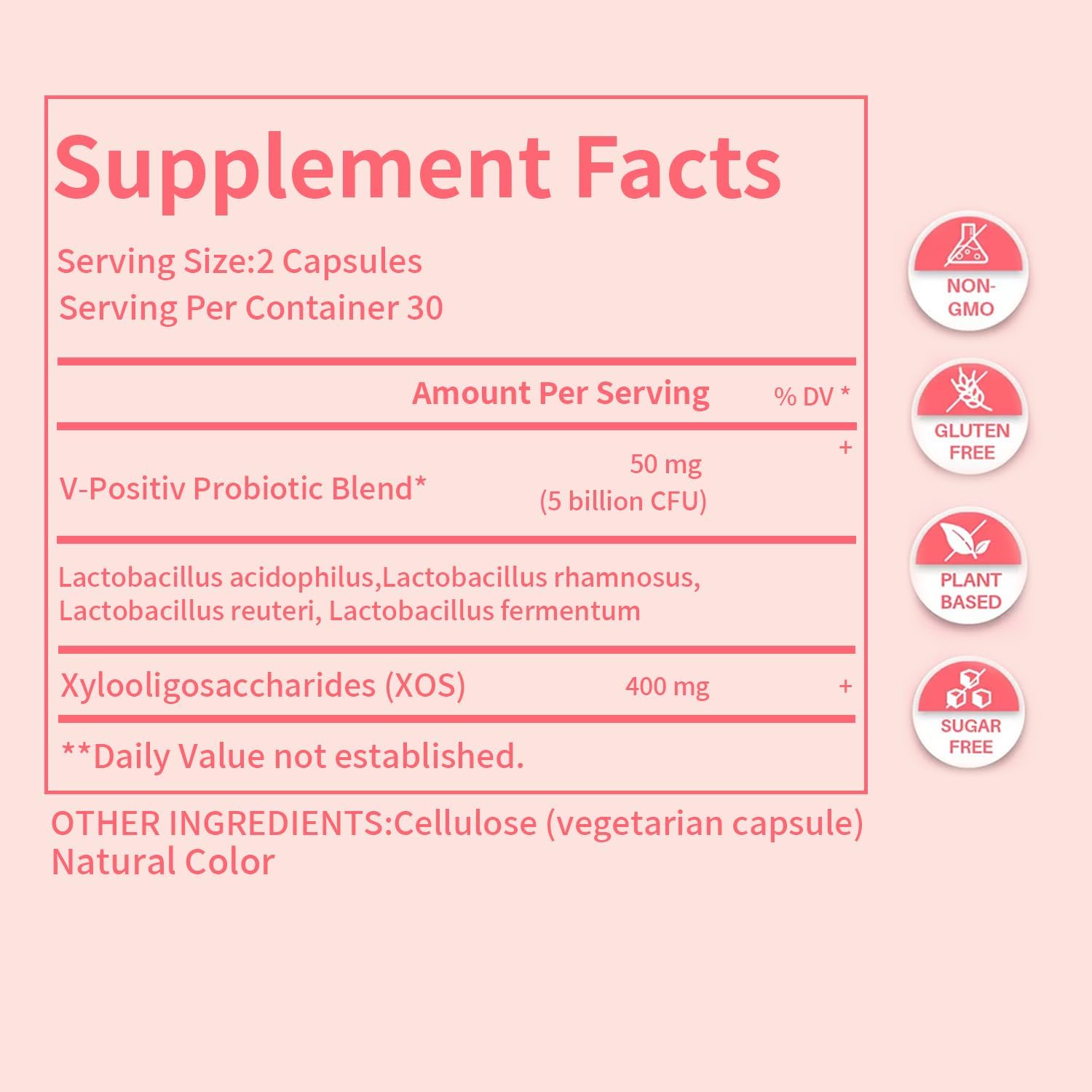 Women's Probiotic Blend for PH Balance, Digestive & Immune Health - 4 Strains, Supports Vaginal Flora & Odor - 60 Ct