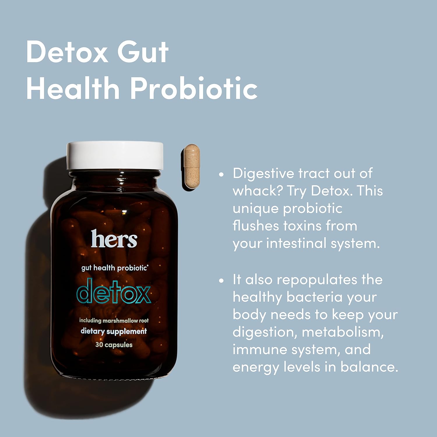 Women's Probiotic Detox Supplement - Supports Healthy Digestion - Vegetarian Formula - 30 Capsules