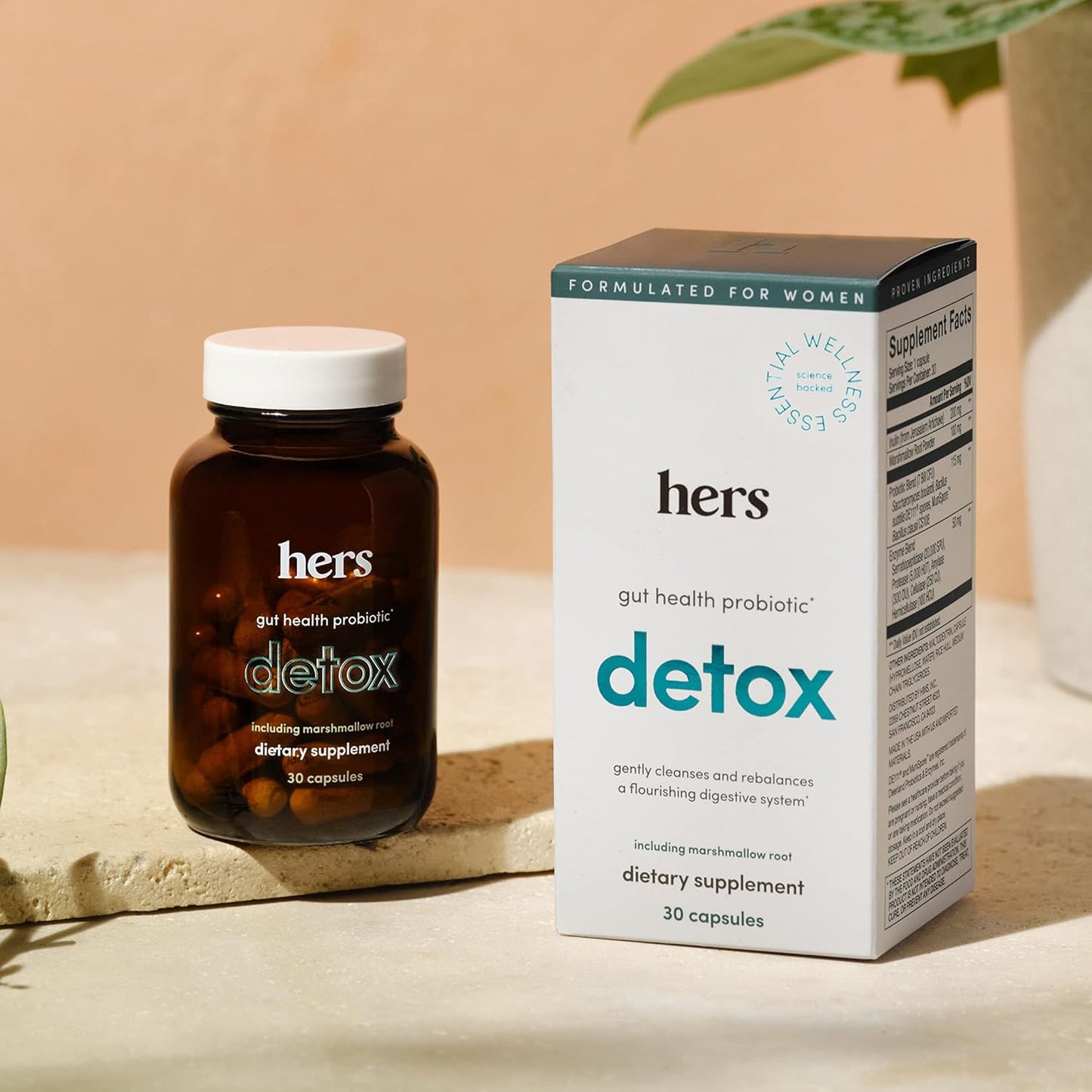 Women's Probiotic Detox Supplement - Supports Healthy Digestion - Vegetarian Formula - 30 Capsules