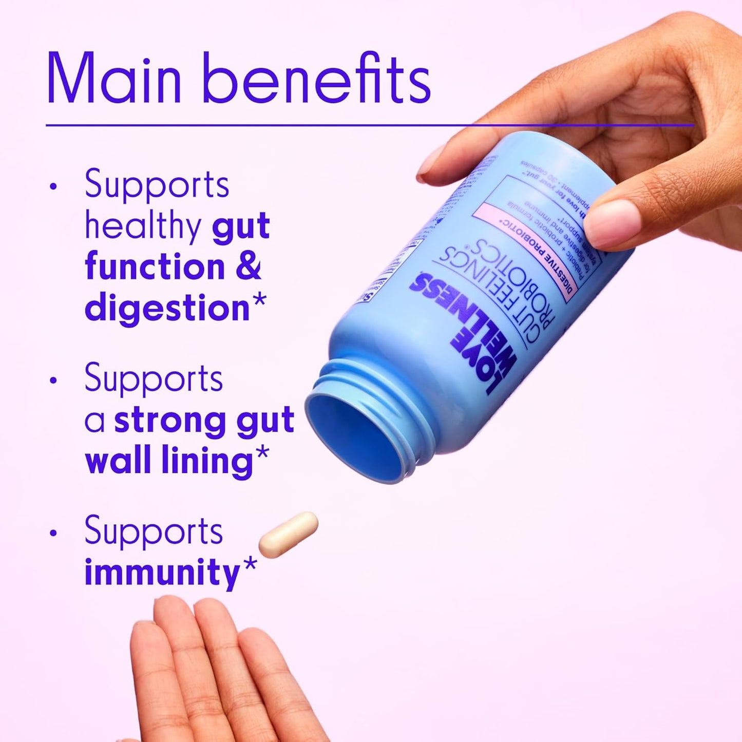 Women's Probiotic for Digestion & Immune Support | Gut Health Supplement with 3 Billion CFU, Prebiotic & Postbiotic | Gas Relief | 30 Count