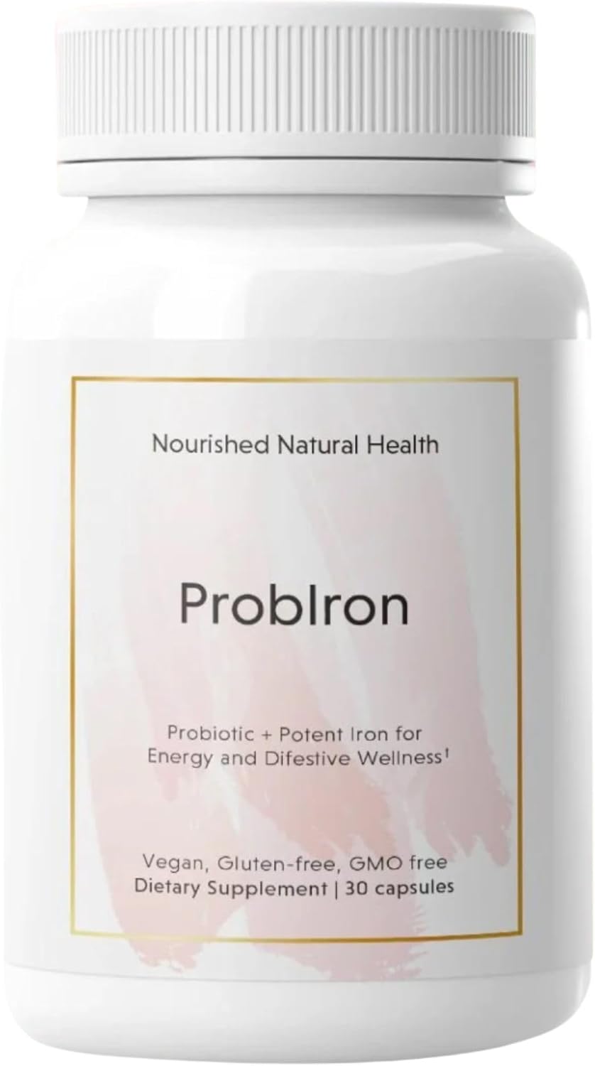 Women's Probiotic + Iron Supplement with Vitamin C and Copper - Vegan Formula for Energy and Digestive Wellness
