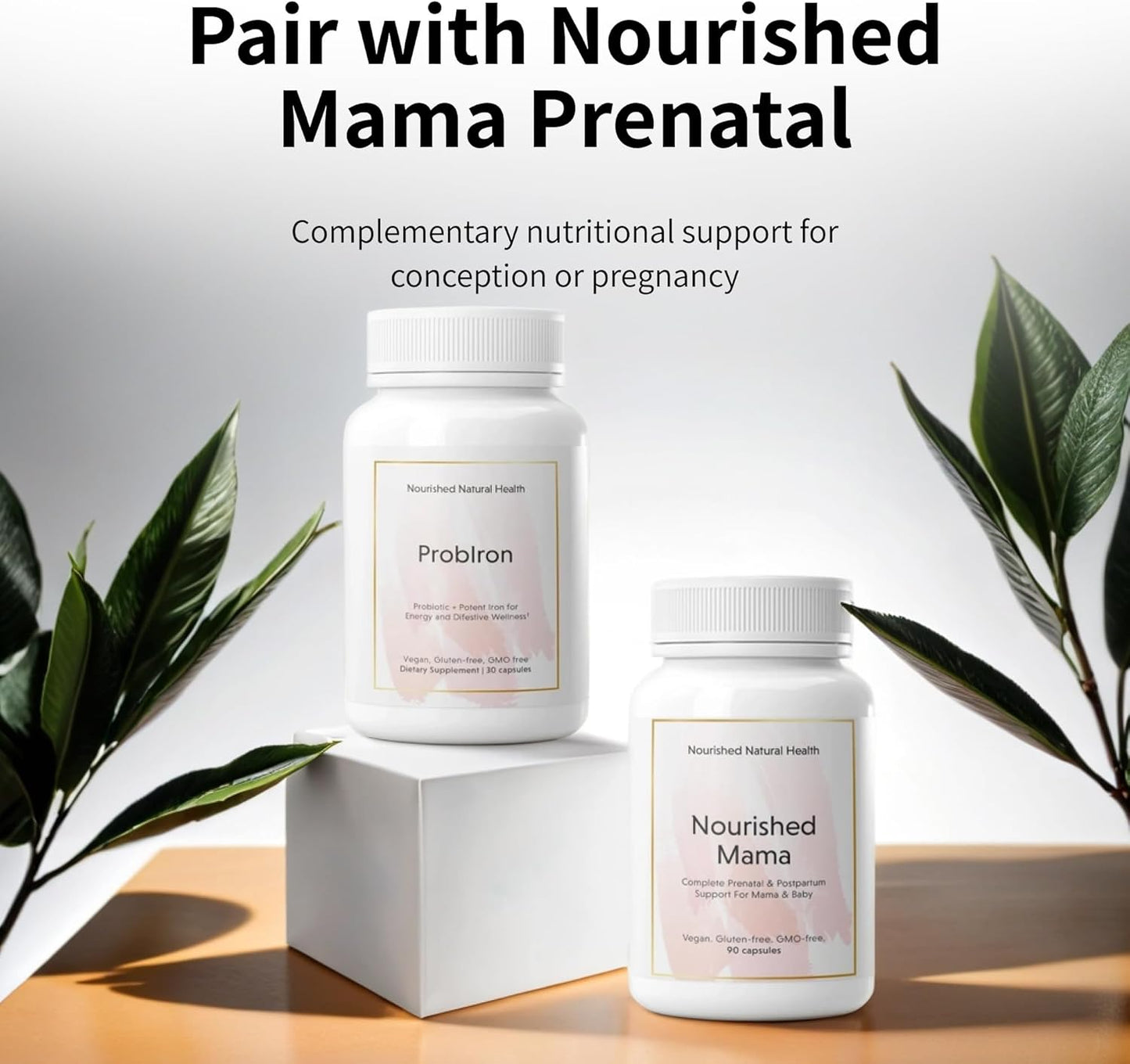 Women's Probiotic + Iron Supplement with Vitamin C and Copper - Vegan Formula for Energy and Digestive Wellness