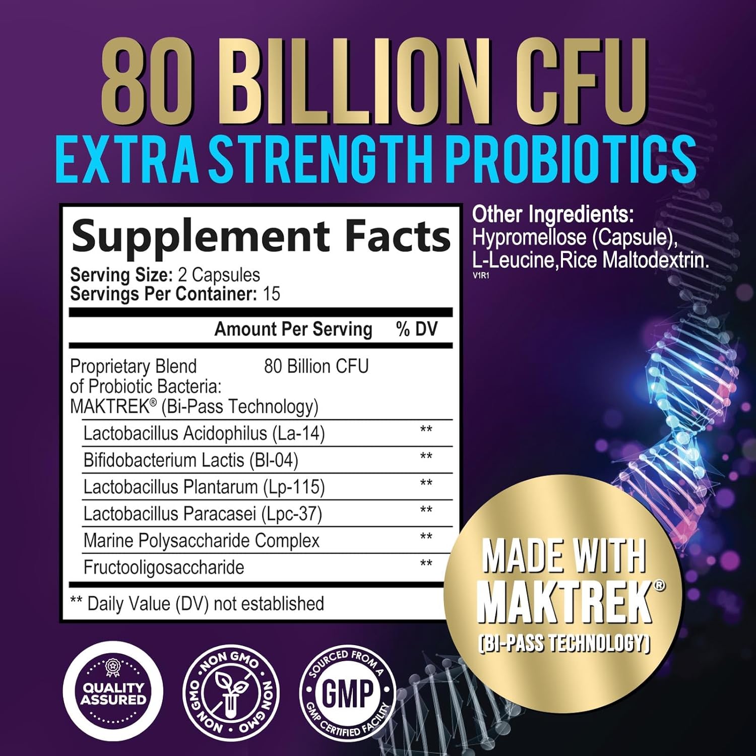 Women's Probiotic Supplement w/ 80 Billion CFU, Prebiotics, & Acidophilus - Immune & Digestive Support, Relieves Constipation - 30 Capsules