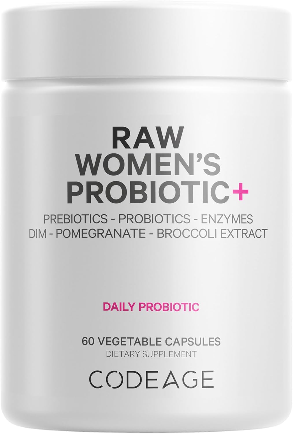 Women's Probiotic+ Supplement with 34 Strains, 100 Billion CFUs, Digestive Enzymes, Prebiotic Blend, DIM, Pycnogenol Herbal Extracts, Non-GMO - 30 Capsules