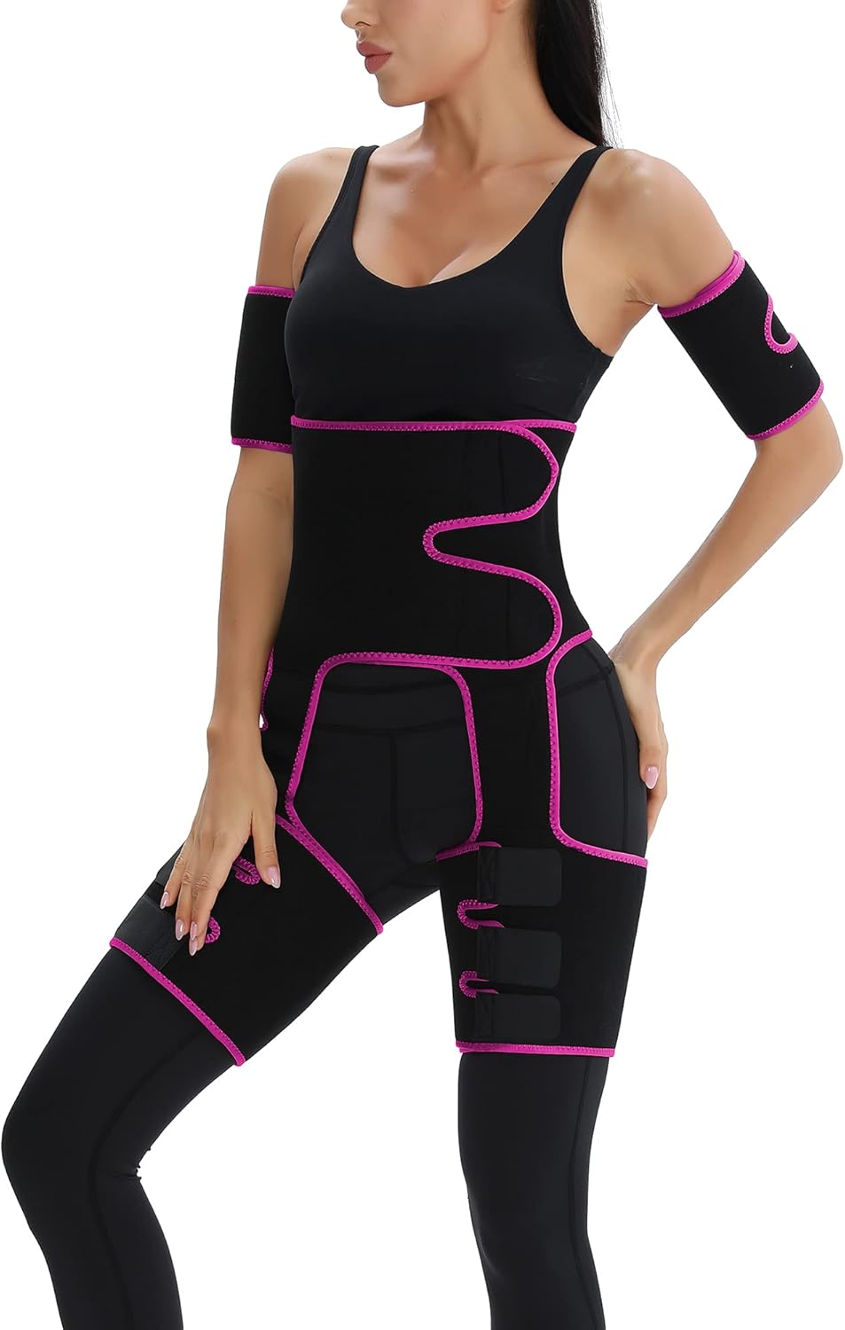 Women's RESHE 4 in 1 High Waist Arm and Thigh Waist Trainer with Sweat Band - Plus Size