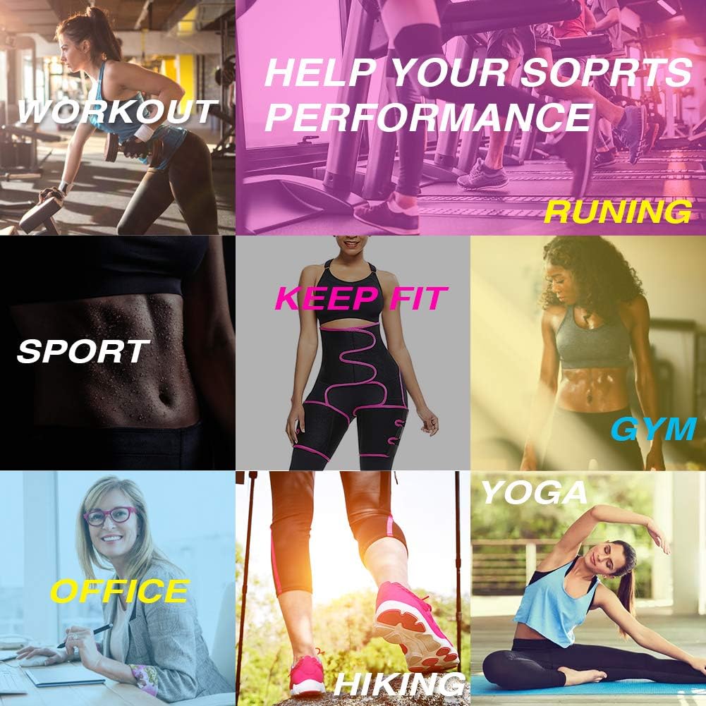 Women's RESHE 4 in 1 High Waist Arm and Thigh Waist Trainer with Sweat Band - Plus Size