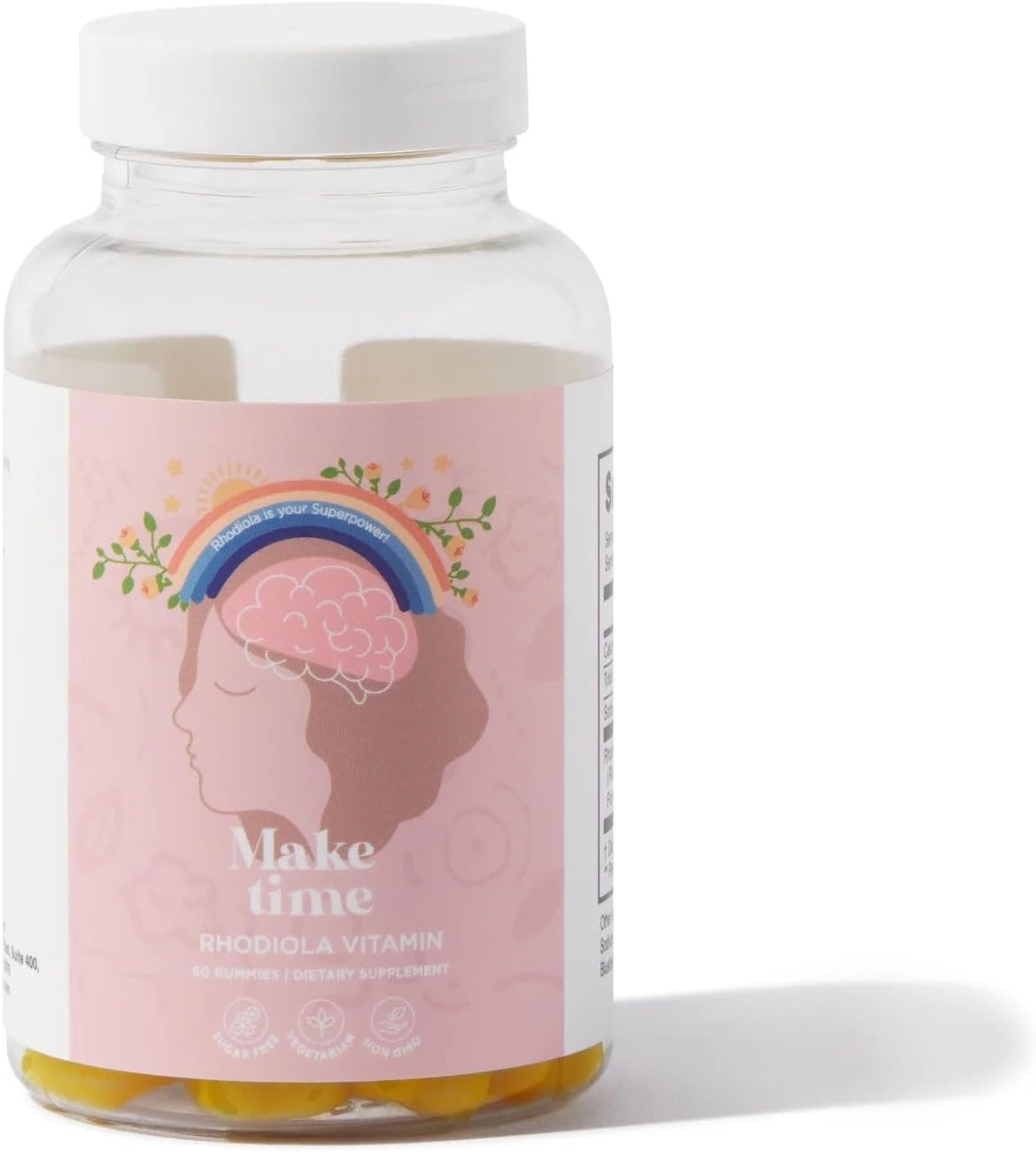Women's Rhodiola Gummies for Brain Health and Stress - Natural Ingredients, 30 Servings