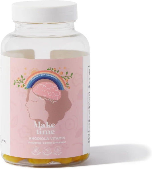 Women's Rhodiola Gummies for Brain Health and Stress - Natural Ingredients, 30 Servings