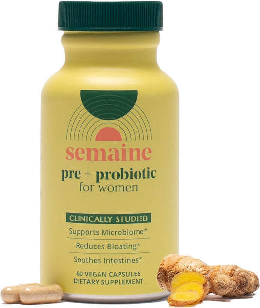 Women's Super Powered Prebiotic + Probiotic: 3-in-1 Formula for Gut Health, IBS Relief, Bloat Support, & Immunity Boost (60 ct)