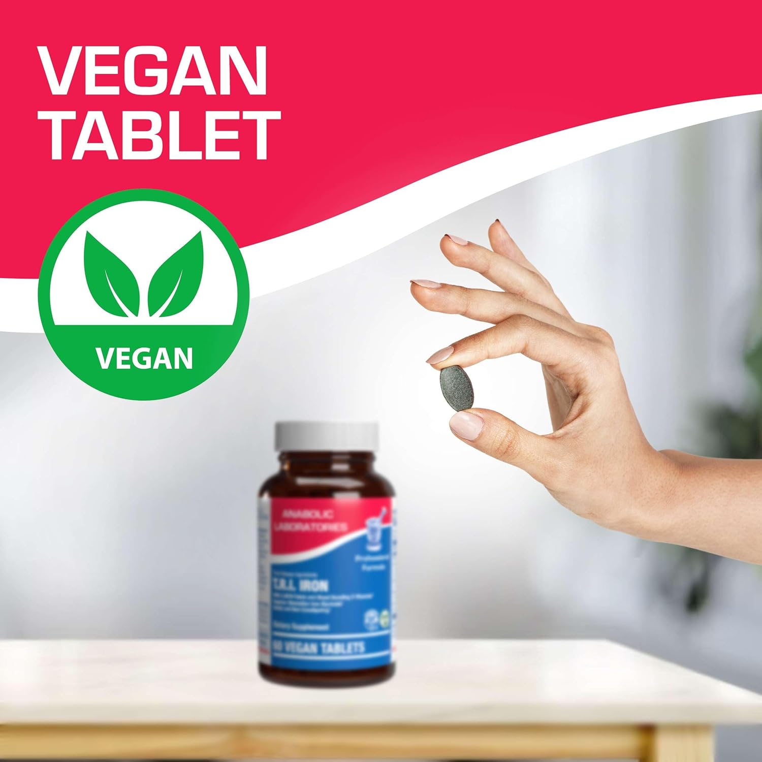 Women's Time Release Iron and Vitamin C Supplement - 60 Vegan Tablets - Contains Iron, Calcium, Folate, Vitamin B6, B12 - Anabolic Laboratories TRI Iron