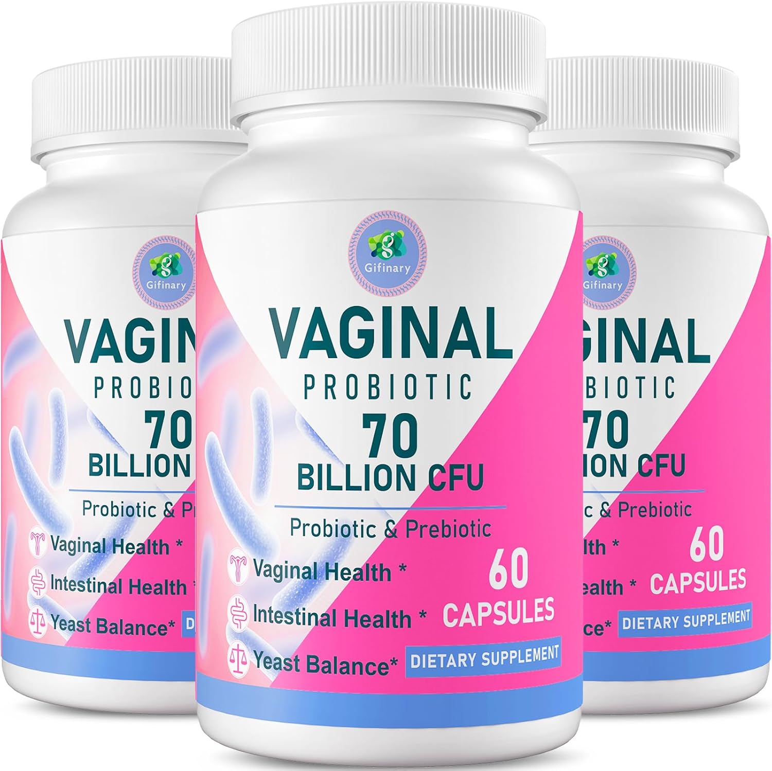 Women's Vaginal Probiotic with 70 Billion CFU, 13 Strains, Prebiotic, D-Mannose - 180 Capsules for Vaginal Health, Urinary, pH Balance, Immune & Digestive Support