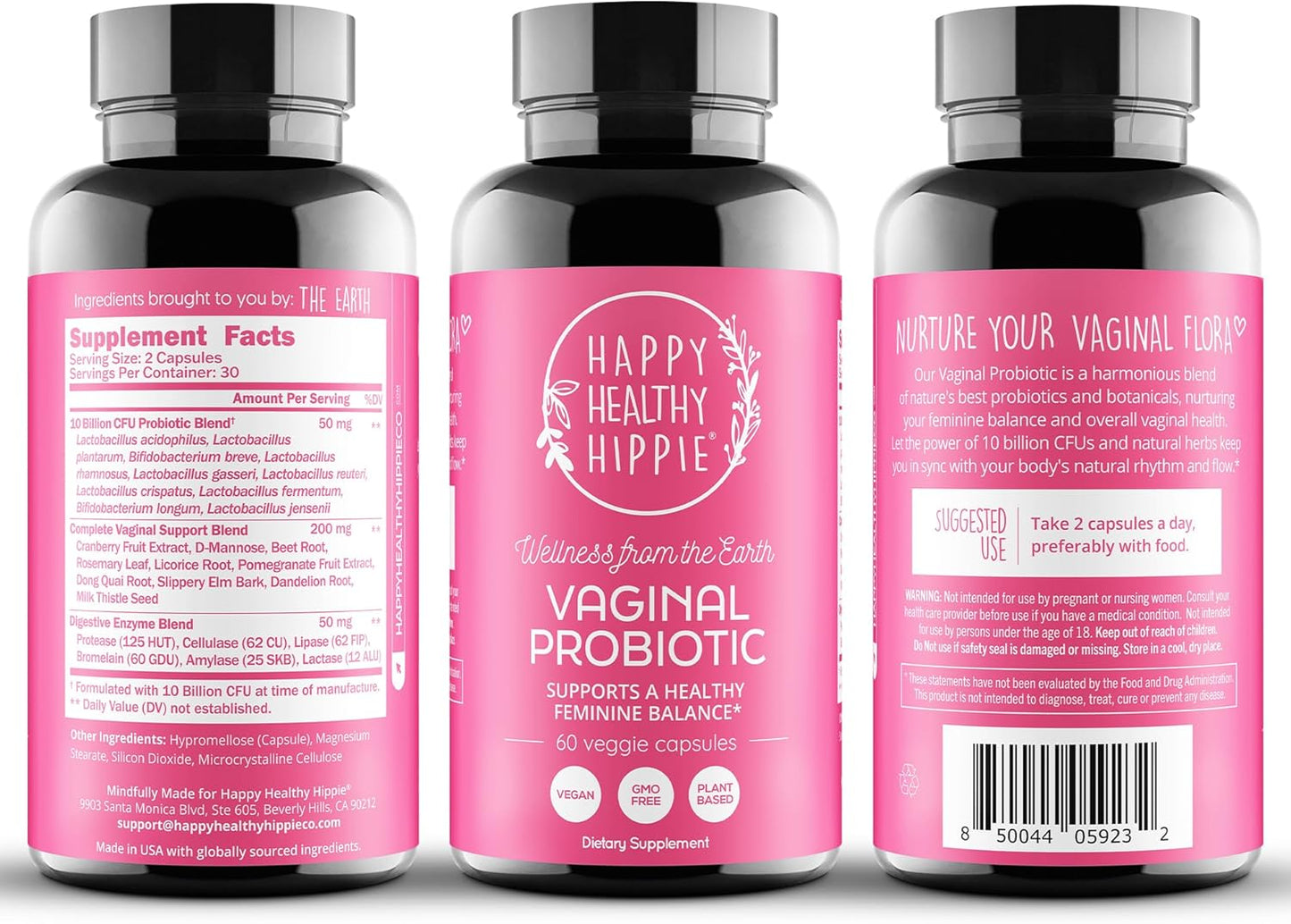 Women's Vaginal Probiotics with Cranberry & D-Mannose - 10 Strains for pH Balance, BV, Yeast, & Odor Control - UTI & Digestive Health Support - 60 Ct