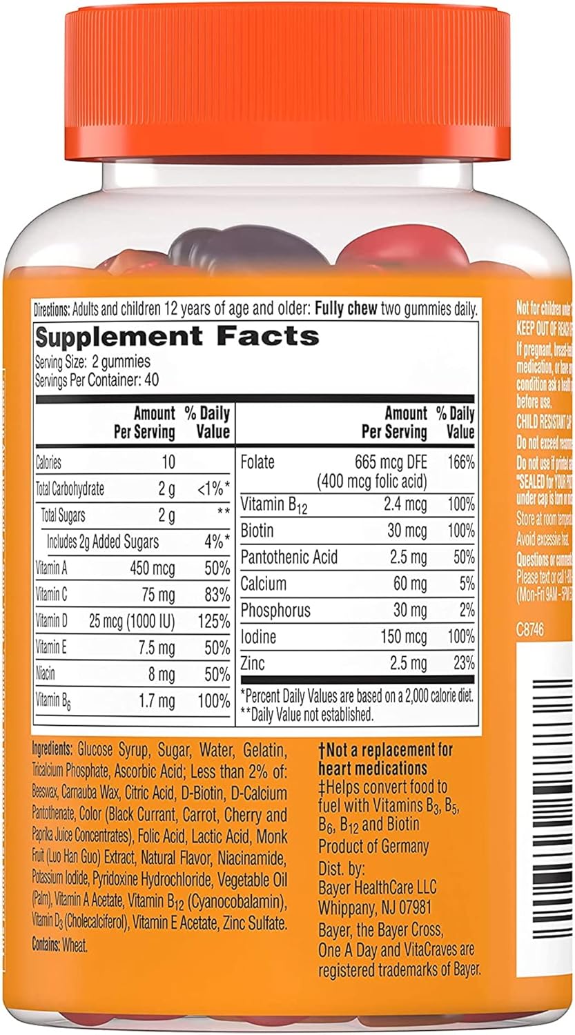 Women's VitaCraves Multivitamin Gummies with Vitamins A, C, E, B6, B12, Calcium, and D - 80 Count x 2 Pack