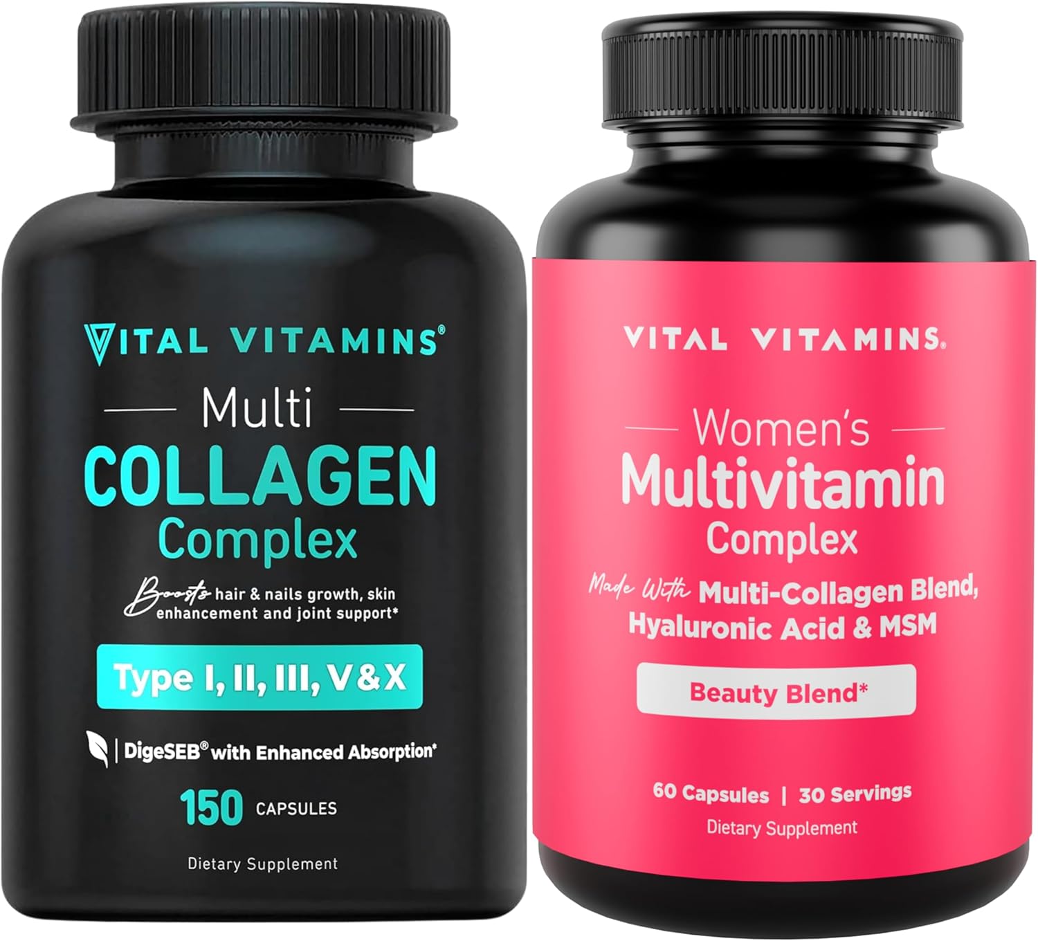 Women's Vital Vitamins Multi Collagen Capsules with Multivitamin Complex - Essential Nutrients for Women's Health