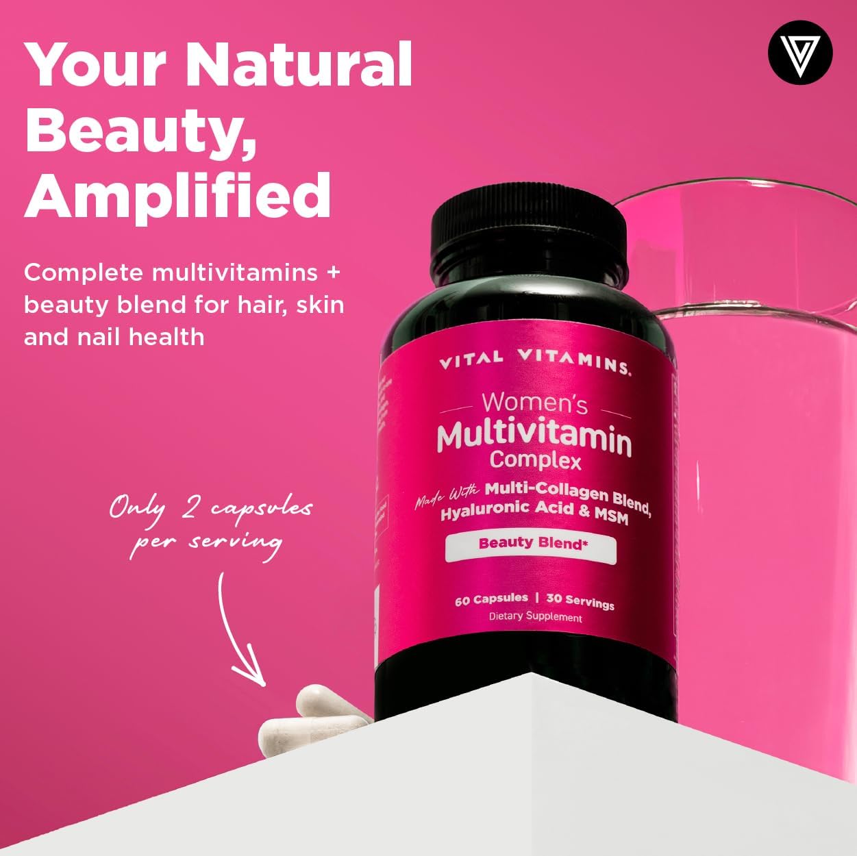 Women's Vital Vitamins Multi Collagen Capsules with Multivitamin Complex - Essential Nutrients for Women's Health