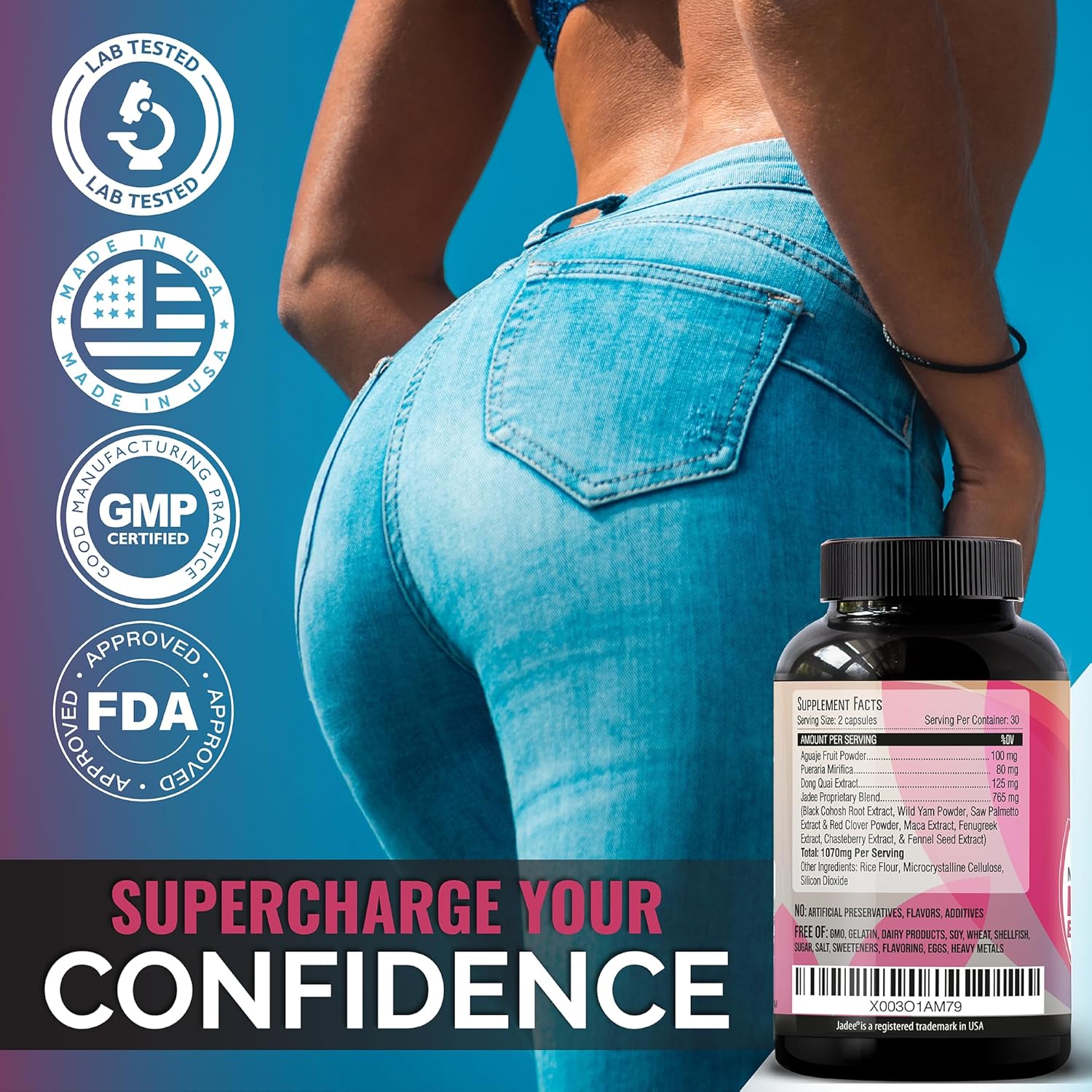 Women's Weight Gainer Pills for Curves & Big Booty - Booty Builder Supplements for Butt Growth - Aguaje Butt Enhancer Products