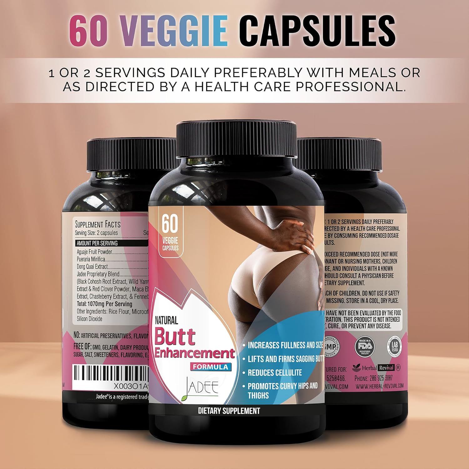 Women's Weight Gainer Pills for Curves & Big Booty - Booty Builder Supplements for Butt Growth - Aguaje Butt Enhancer Products