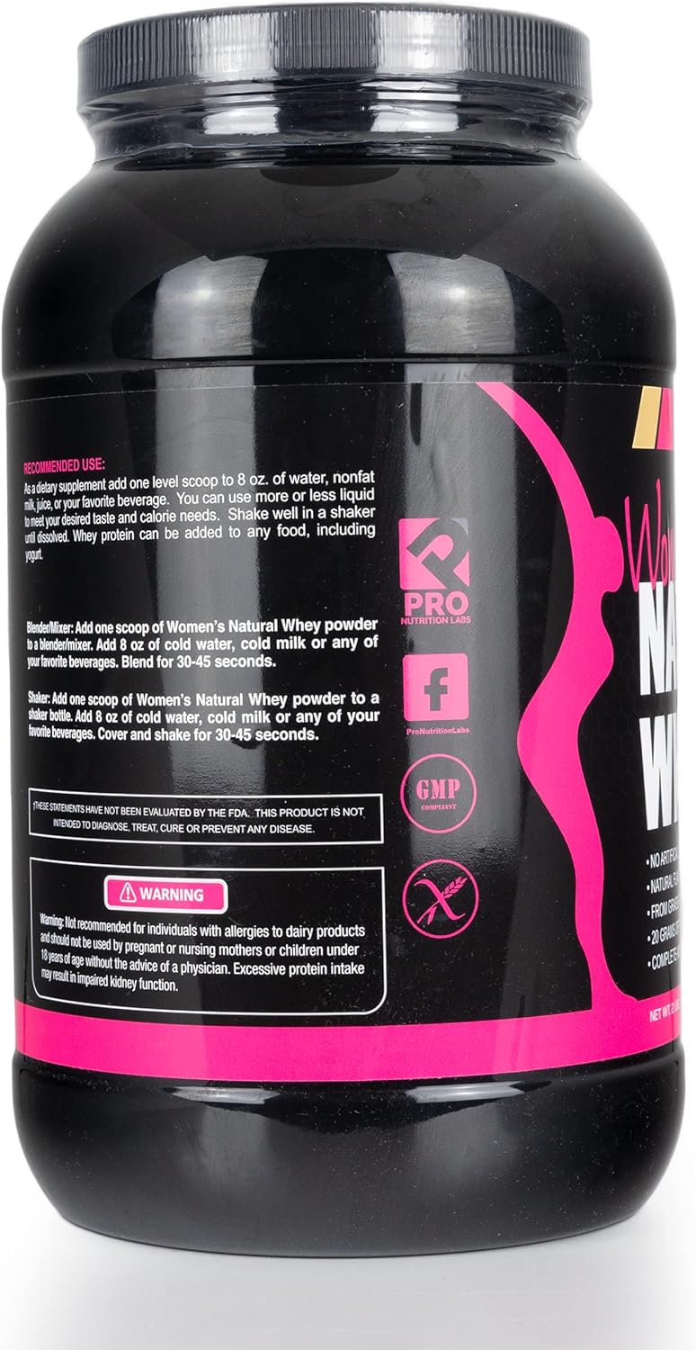 Women's Whey Protein Powder - Vanilla, Low Carb, Gluten-Free, Grass-Fed, Supports Weight Loss - Natural Stevia Sweetened Shake, 20g Protein - 2lb Creamy Vanilla Flavor