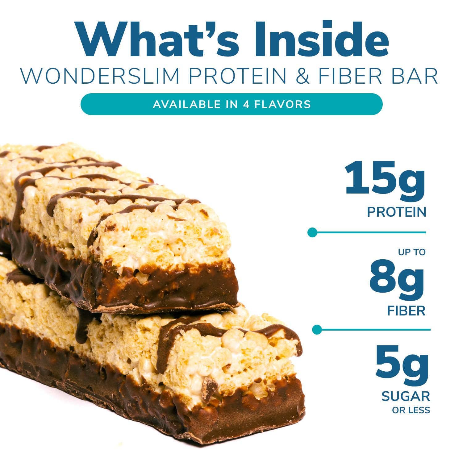 WonderSlim Protein and Fiber Bar, Vanilla Crisp - High Protein, High Fiber, Gluten-Free (7 Bars)