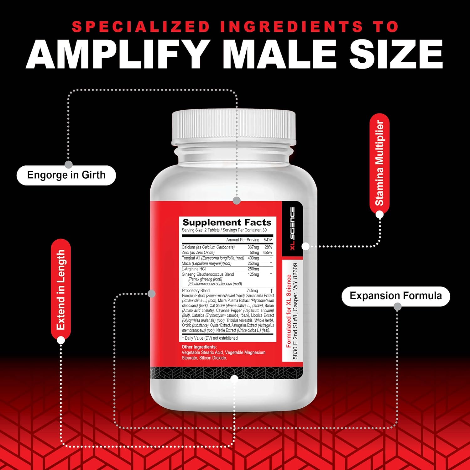 XENXNUTRA LABS Mr Man Supplement for Men - Increase Size Quickly with 100% Natural Ingredients - 60ct Bottle