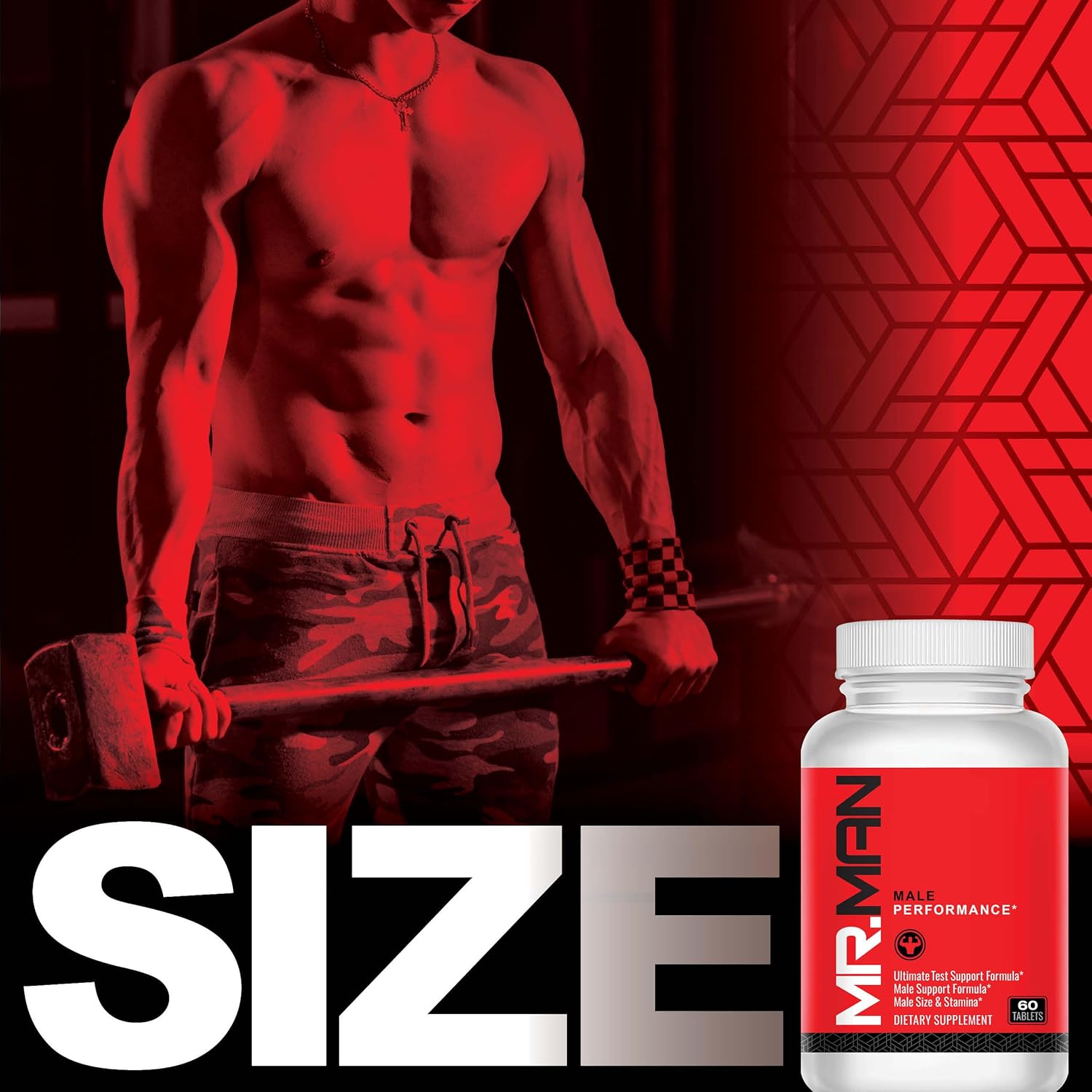 XENXNUTRA LABS Mr Man Supplement for Men - Increase Size Quickly with 100% Natural Ingredients - 60ct Bottle
