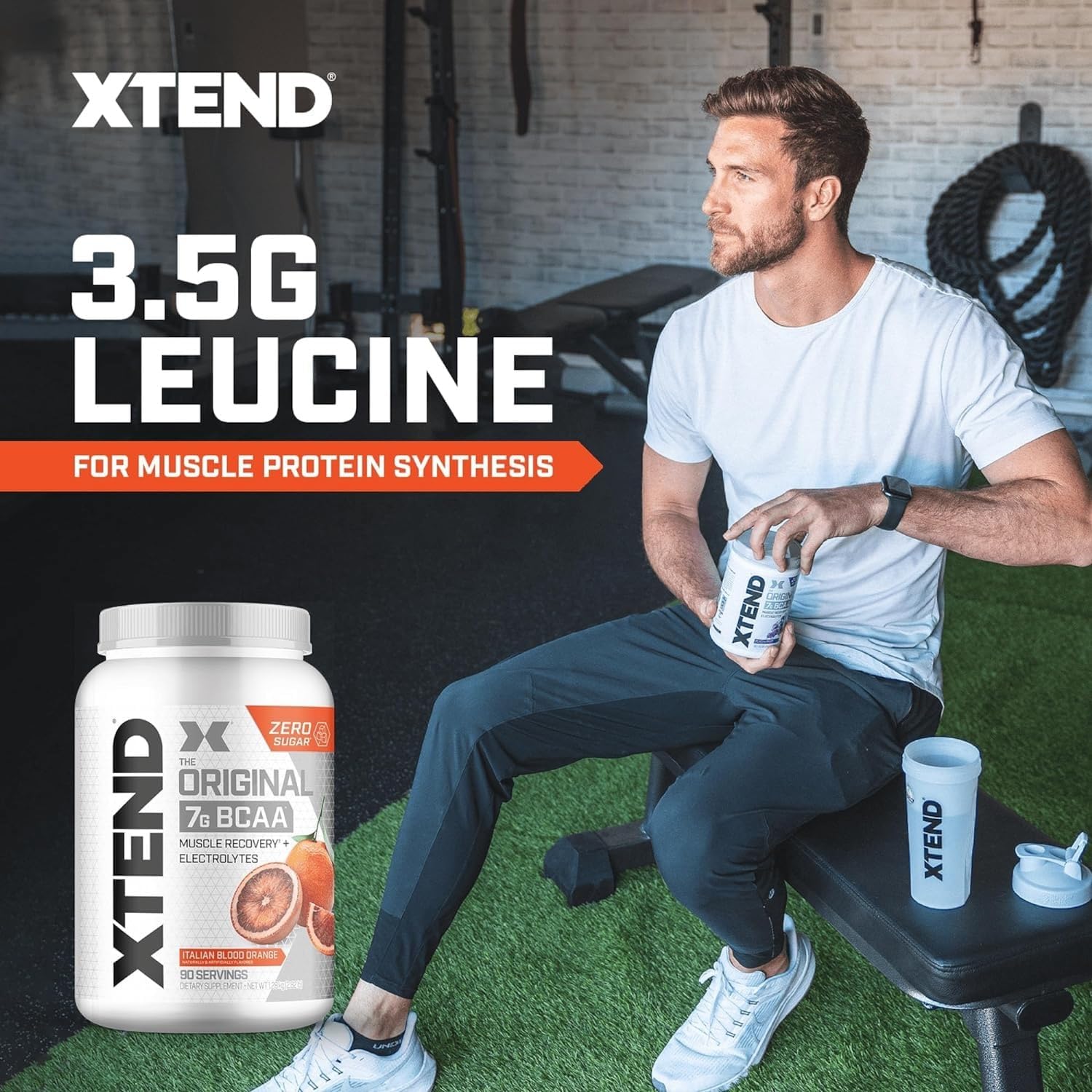 Xtend Original BCAA Powder - 7g BCAAs, 2.5g L-Glutamine, Sugar-Free Muscle Recovery Drink - 90 Servings for Men & Women