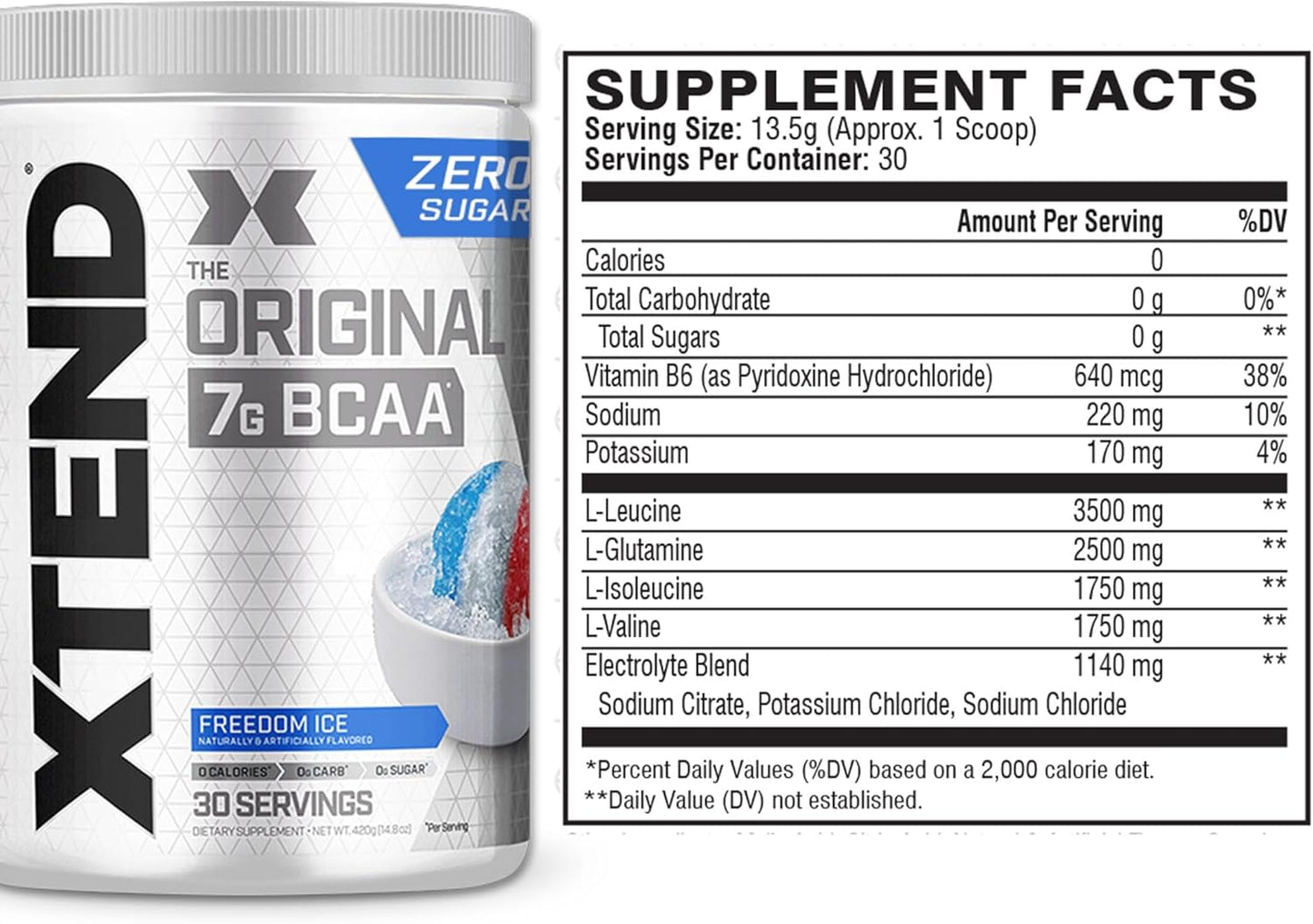 XTEND Original BCAA Powder with 7g BCAA and 2.5g L-Glutamine - Sugar Free Post Workout Drink - Muscle Recovery for Men & Women - 30 Servings