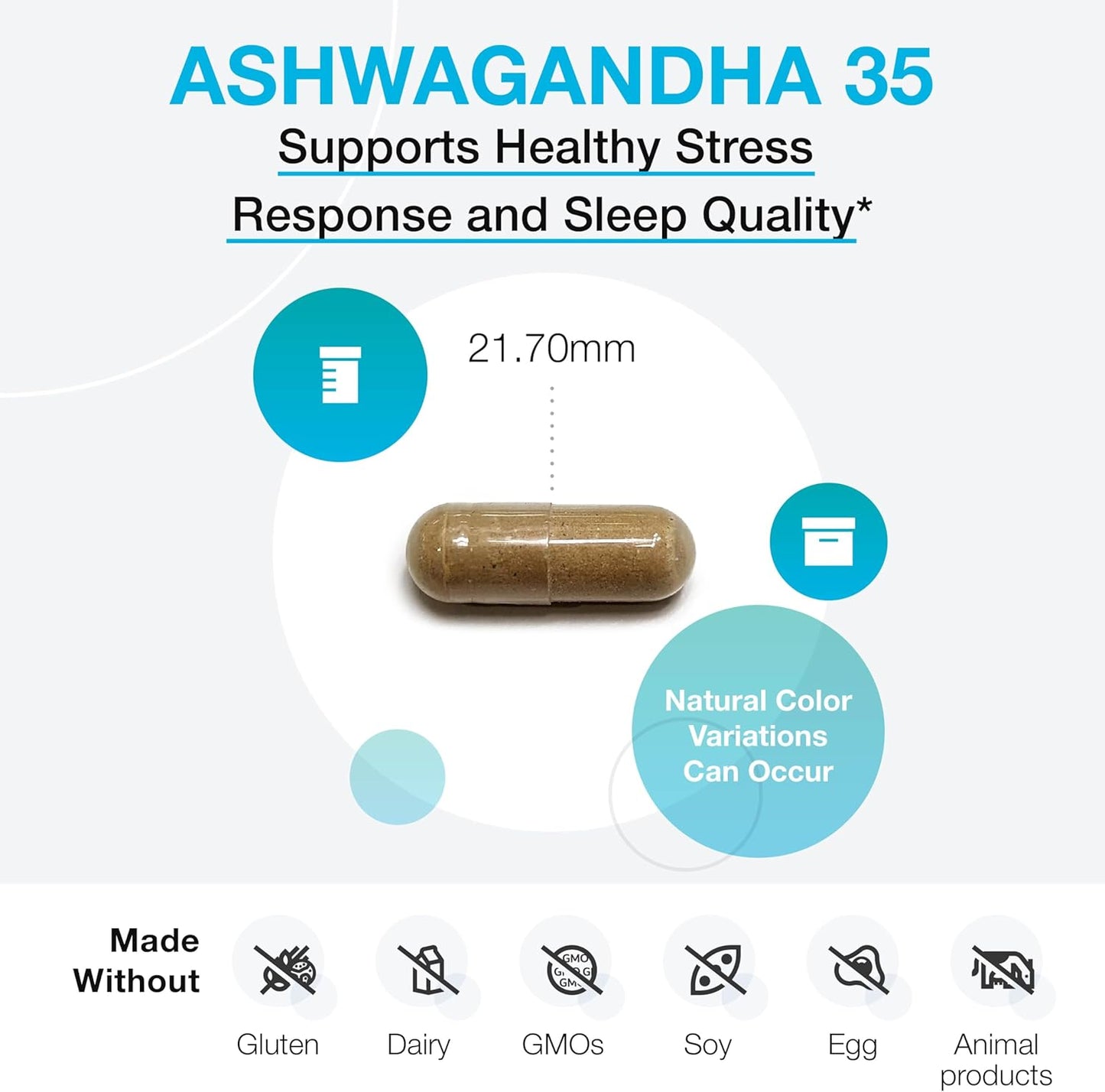 XYMOGEN Ashwagandha 35 Capsules - Patented Extract for Stress Relief and Quality Sleep