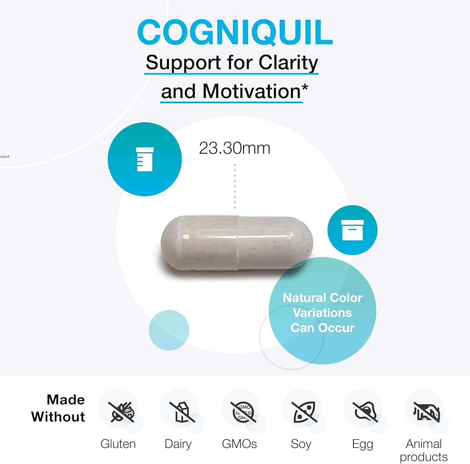 XYMOGEN Cogniquil - Cognitive Support with Magnesium L-Threonate, Theacrine, and Vitamin B12 (60 Capsules)
