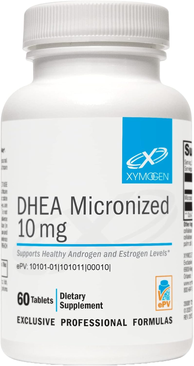 XYMOGEN Micronized DHEA 10mg & S Acetyl Glutathione Bundle - 60 Tablets & 60 Capsules for Healthy Aging Support