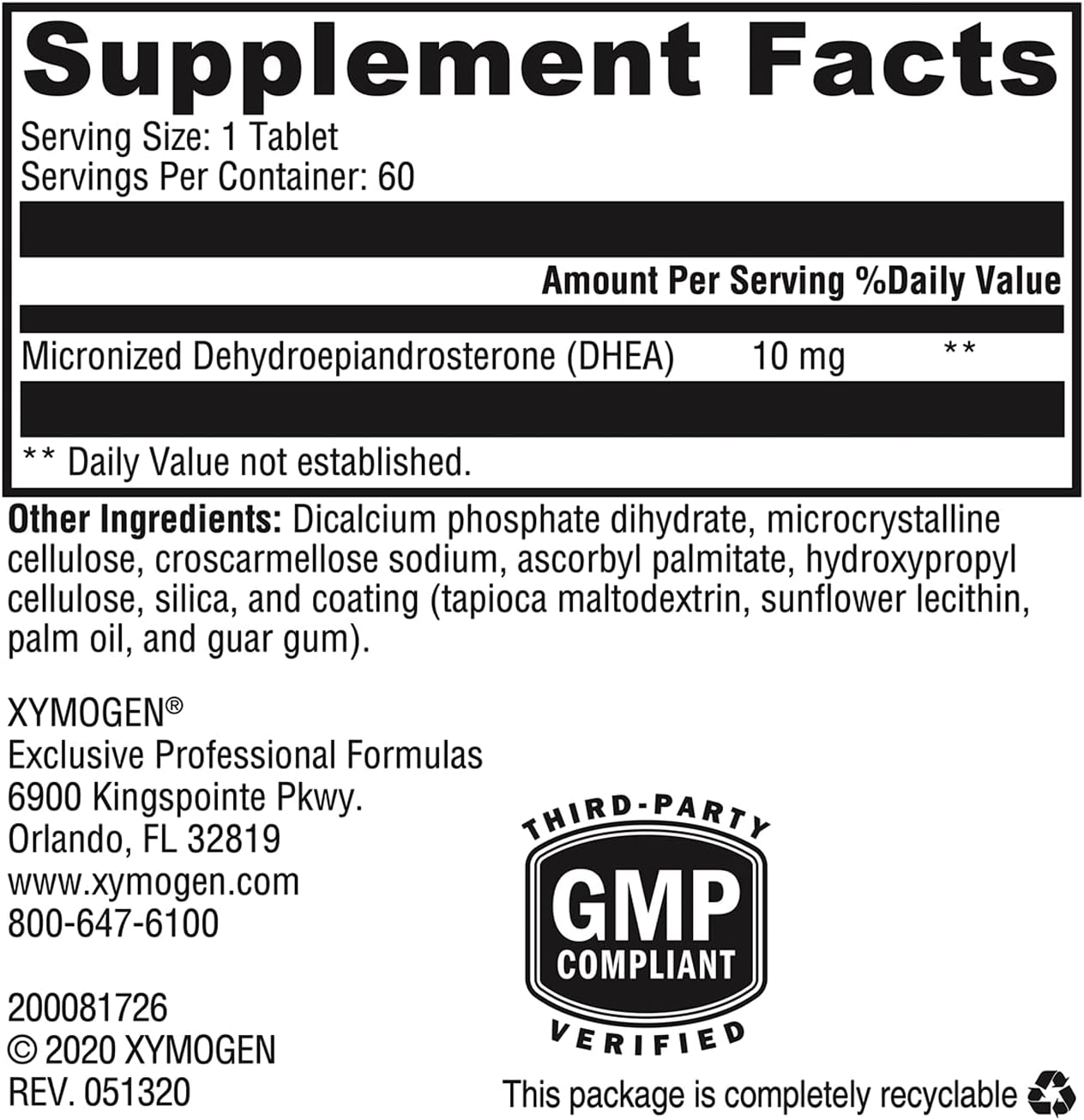 XYMOGEN Micronized DHEA 10mg & S Acetyl Glutathione Bundle - 60 Tablets & 60 Capsules for Healthy Aging Support