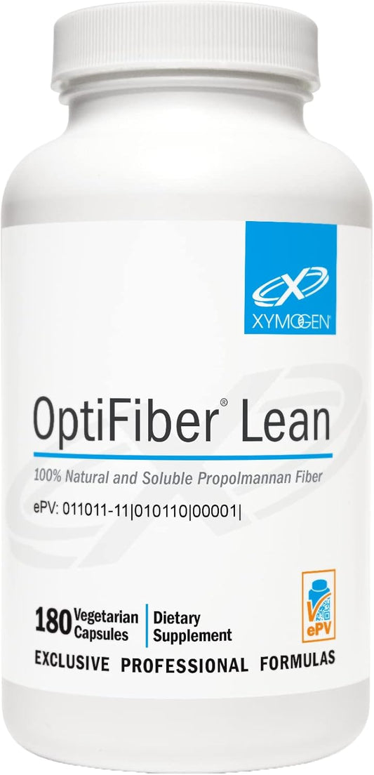 XYMOGEN OptiFiber Lean Fiber Supplement - 180 Daily Capsules for Digestive Health & Cholesterol - Gut Cleanse & Metabolism Support
