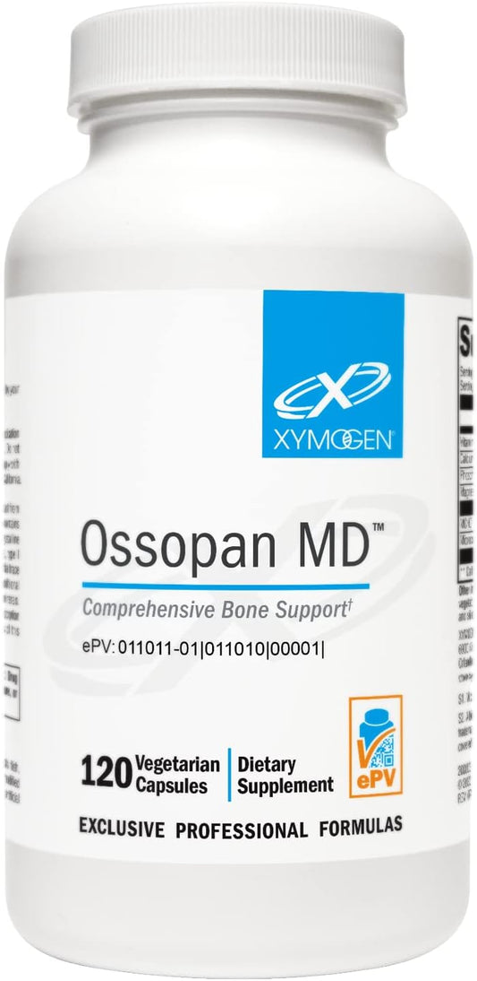 XYMOGEN Ossopan MD - Bone Strength & Health Support - Calcium Supplement with Microcrystalline Hydroxyapatite, Phosphorus, Vitamin D3, Magnesium Malate - 120 Capsules