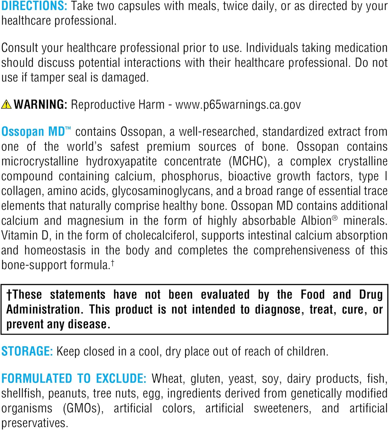 XYMOGEN Ossopan MD - Bone Strength & Health Support - Calcium Supplement with Microcrystalline Hydroxyapatite, Phosphorus, Vitamin D3, Magnesium Malate - 120 Capsules