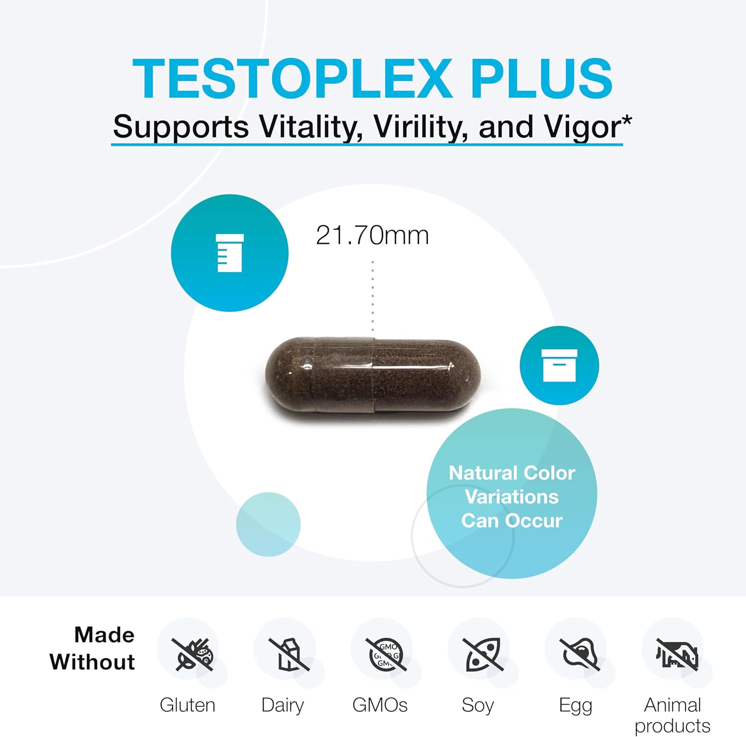 XYMOGEN TestoPlex Plus - Natural Testosterone Support with Shilajit & Eurycoma Longifolia - Boost Libido, Performance, Vitality, & Cognition - 60 Capsules