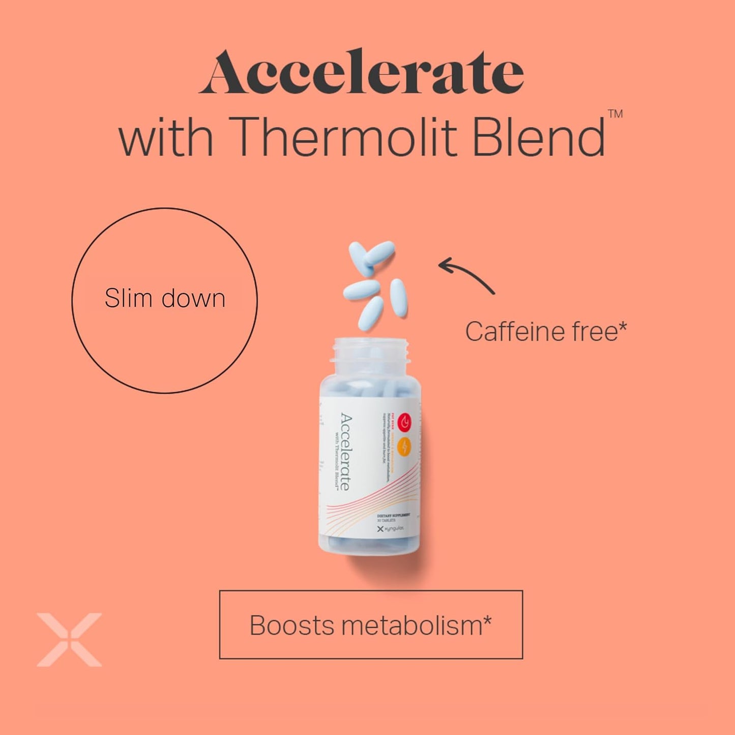 Xyngular Accelerate Tablets with Thermolit Blend - Vegan & Gluten-Free Capsules for Energy, Healthier Lifestyle