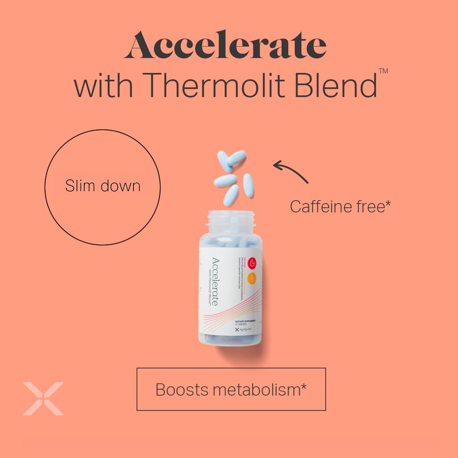 Xyngular Accelerate Tablets with Thermolit Blend - Vegan & Gluten-Free Capsules for Energy, Healthier Lifestyle