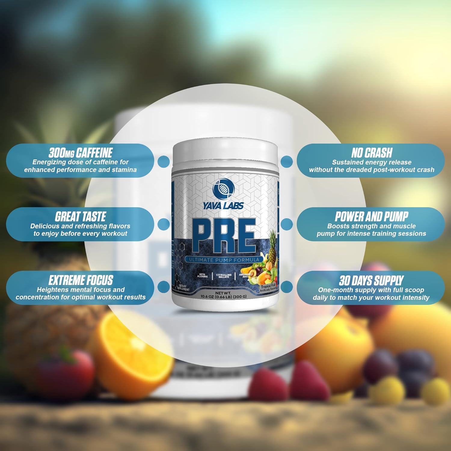 Yava Labs PRE Workout Energy Drink for Ultimate Pump Formula