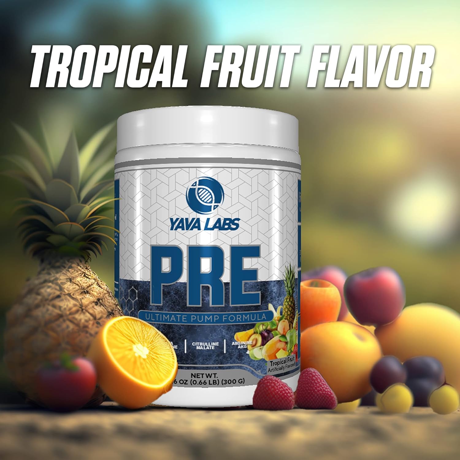 Yava Labs Ultimate Pump Pre-Workout Formula - Tropical Fruit Flavor