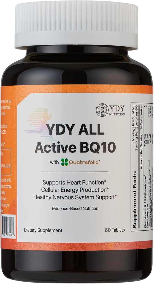 YDY Nutrition CoQ10 100mg with Vitamin B Complex - Heart Health & Energy Support - 60 Tablets