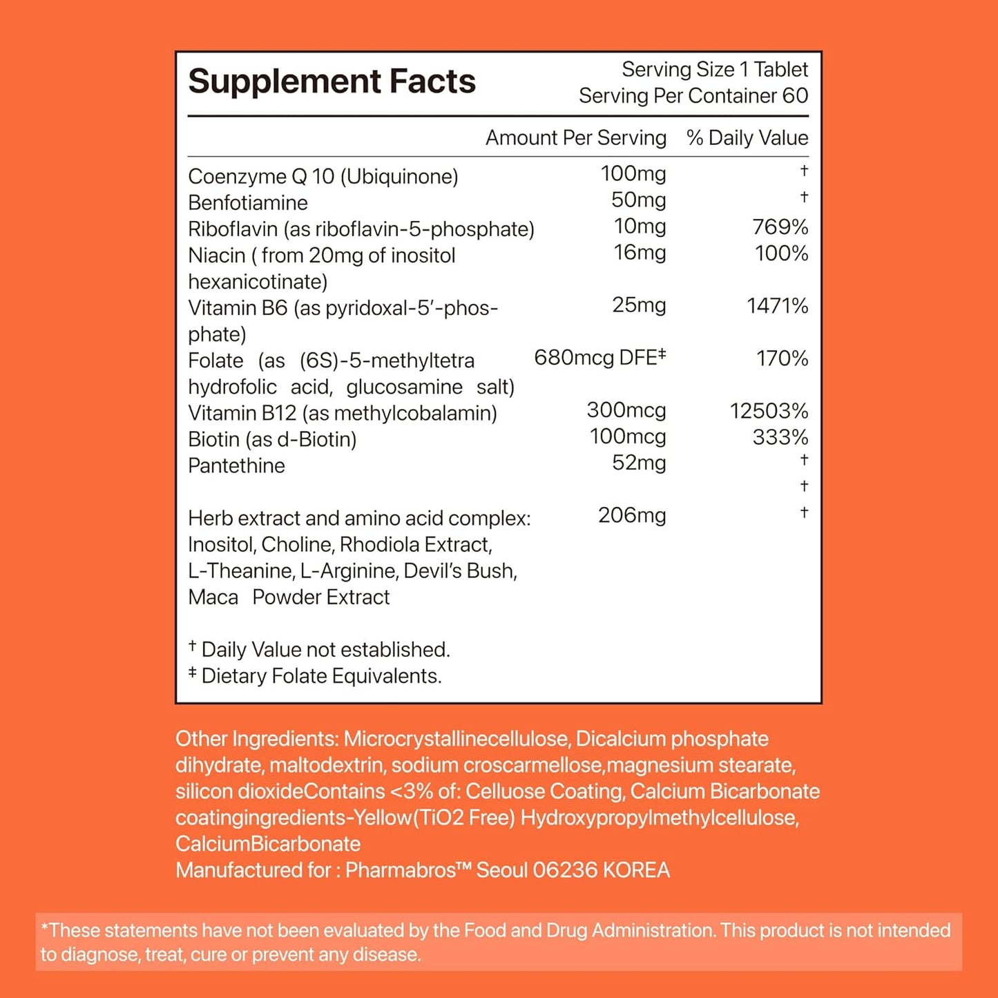 YDY Nutrition CoQ10 100mg with Vitamin B Complex - Heart Health & Energy Support - 60 Tablets