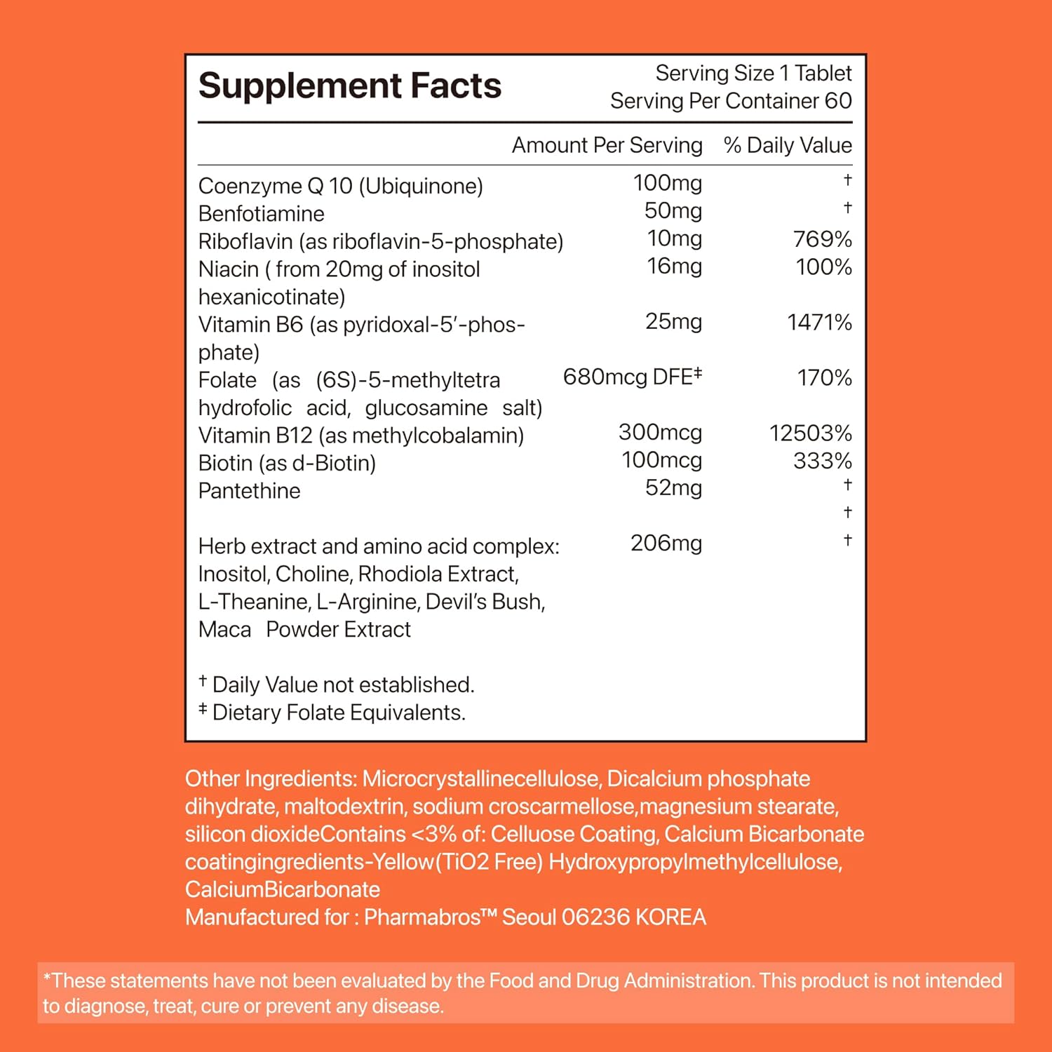 YDY Nutrition CoQ10 100mg with Vitamin B Complex - Heart Health & Energy Support - 60 Tablets